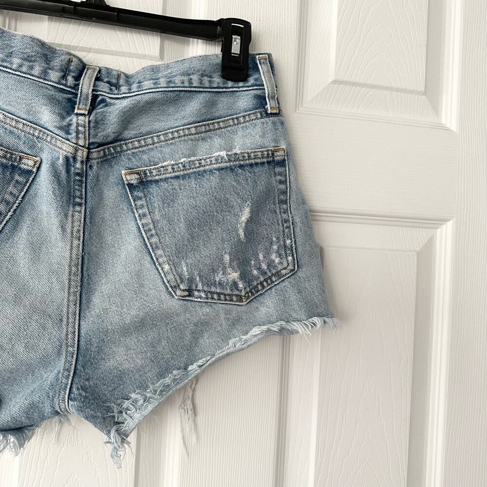 Agolde Parker Vintage Distressed Cut Off Denim Shorts in Swapmeet 26 - Picture 6 of 14